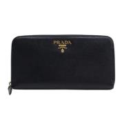 Pre-owned Leather wallets Prada Vintage , Black , Dames