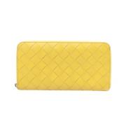 Pre-owned Leather wallets Bottega Veneta Vintage , Yellow , Dames