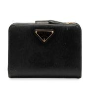 Pre-owned Leather wallets Prada Vintage , Black , Dames