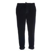 Navy Corduroy Jogger Broek 04651/ A trip in a bag , Blue , Heren