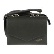 Groene Leren Tas Made in Italy Avenue 67 , Black , Dames