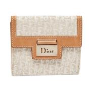 Pre-owned Leather wallets Dior Vintage , Beige , Dames