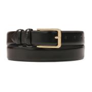 Klassieke zwarte riem met gouden gesp Kazar , Black , Dames