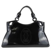 Pre-owned Leather handbags Cartier Vintage , Black , Dames