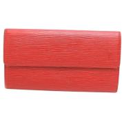 Pre-owned Leather wallets Louis Vuitton Vintage , Red , Dames