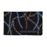 Pre-owned Silk scarves Louis Vuitton Vintage , Black , Dames