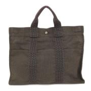 Pre-owned Canvas handbags Hermès Vintage , Gray , Dames