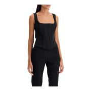 Stretch Wol Korset Top met Baleinen Giuseppe Di Morabito , Black , Dam...