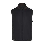 Omkeerbaar gilet met ritssluiting zakken Corneliani , Black , Heren