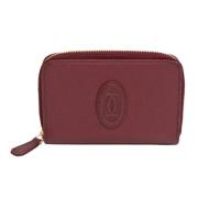 Pre-owned Leather wallets Cartier Vintage , Red , Dames