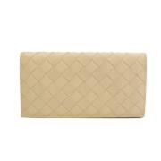 Pre-owned Leather wallets Bottega Veneta Vintage , Beige , Dames