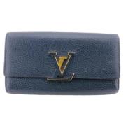 Pre-owned Leather wallets Louis Vuitton Vintage , Blue , Dames