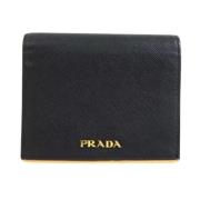 Pre-owned Leather wallets Prada Vintage , Black , Dames