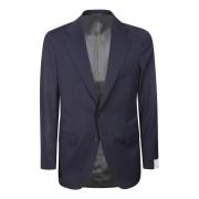 Blauw Wollen Jas met Eigentijdse Stijl Caruso , Blue , Heren