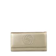 Pre-owned Leather wallets Gucci Vintage , Yellow , Dames