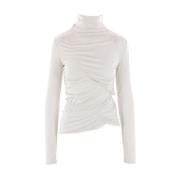 Grijze Stretch Jersey Asymmetrische Top Giorgio Armani , Beige , Dames