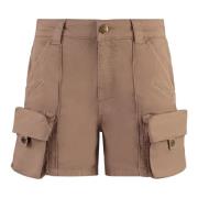 Cargo Shorts met Meerdere Zakken Pinko , Brown , Dames