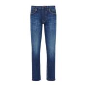 Slim Fit Denim Blauwe Jeans Emporio Armani , Blue , Heren