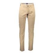 Klassieke Slim Fit Beige Katoenen Broek Gant , Beige , Heren