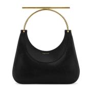 Cross-Bar Zwarte Leren Handtas Alexander McQueen , Black , Dames