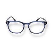 Blauwe Ronde/Ovale Acetaat Bril Tom Ford , Blue , Unisex