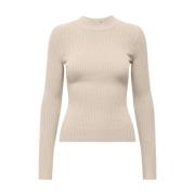 Louisa Highneck Pullover Only , Beige , Dames