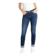 Slim Donkerblauwe Jeans Klassieke Pasvorm MAC , Blue , Dames