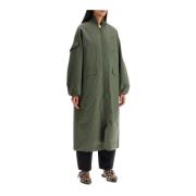 Technische Seersucker Trenchcoat Ganni , Green , Dames