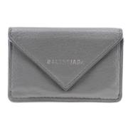 Pre-owned Leather wallets Balenciaga Vintage , Gray , Dames