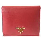 Pre-owned Leather wallets Prada Vintage , Red , Dames