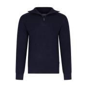 Half Zip Pullover in Corsico Stijl Cavallaro , Blue , Heren