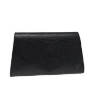 Pre-owned Leather clutches Louis Vuitton Vintage , Black , Dames