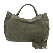 Groene Leren Tas Made in Italy Avenue 67 , Green , Dames