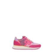 Fuchsia Leren Sneakers met Wol Inzet Wushu Ruyi , Pink , Dames