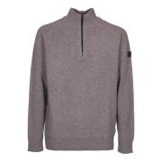 Grijze Wollen Trui met Mock Turtleneck Peuterey , Gray , Heren