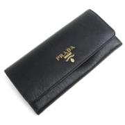 Pre-owned Leather wallets Prada Vintage , Black , Dames