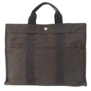 Pre-owned Canvas handbags Hermès Vintage , Gray , Dames