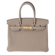 Pre-owned Leather handbags Hermès Vintage , Gray , Dames