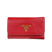 Pre-owned Leather key-holders Prada Vintage , Red , Dames