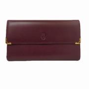 Pre-owned Leather wallets Cartier Vintage , Red , Dames