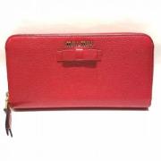 Pre-owned Leather wallets Miu Miu Pre-owned , Red , Dames