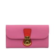 Pre-owned Leather wallets Burberry Vintage , Pink , Dames