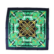 Pre-owned Silk scarves Hermès Vintage , Blue , Dames