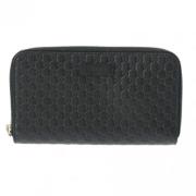 Pre-owned Leather wallets Gucci Vintage , Black , Dames