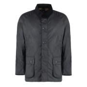 Gewaxte katoenen jas met ribfluwelen kraag Barbour , Blue , Heren