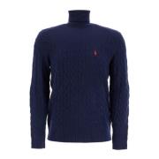 Gevlochten Wol Kasjmier Pullover Sweater Polo Ralph Lauren , Blue , He...