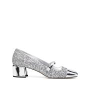 Glitter Patent Leren Schoenen met Parel Detail Jimmy Choo , Gray , Dam...