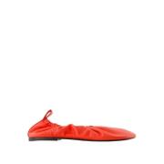 Rode Leren Ballerina's - Instap Ronde Neus Jil Sander , Red , Dames