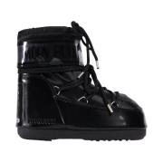 Leren Enkellaarzen met Rubberen Zool Moon Boot , Black , Dames