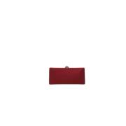 Donkerrode Satijnen Clutch met Zilveren Hardware Rodo , Red , Dames